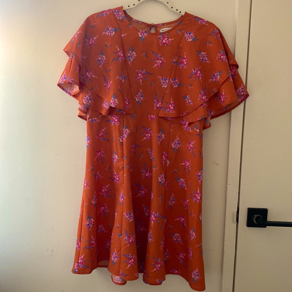 ASOS Airy floral summer dress with triangle cut out back.